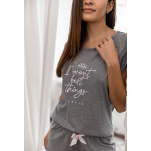 Пижама женская футболка/шорты NLP-THINGS Серый Sensis